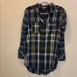 Caslon plaid and floral tunic